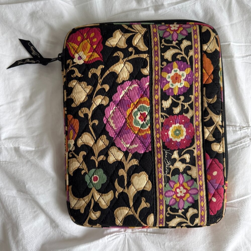 Vera Bradley Quilted Zip Tablet Sleeve in "Charmont Meadow" Floral Pattern